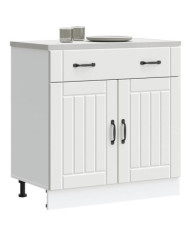Armoire de cuisine Lucca blanc bois d'ingénierie | Mobilier & Déco