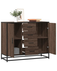 Buffet chêne marron 92x35x76 cm Bois d'ingénierie | Mobilier & Déco