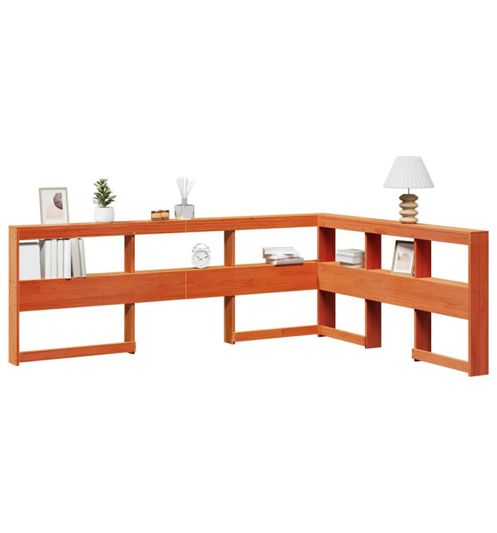 Tête de lit de bibliothèque forme de L 135 cm bois massif pin | Mobilier & Déco