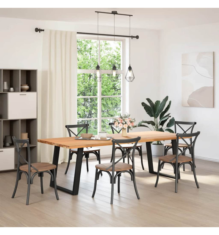 Pieds de table à manger en U 2 pièces Noir 80 x (72-73) cm Acier | Mobilier & Déco