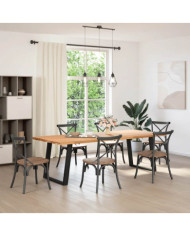 Pieds de table à manger en U 2 pièces Noir 80 x (72-73) cm Acier | Mobilier & Déco