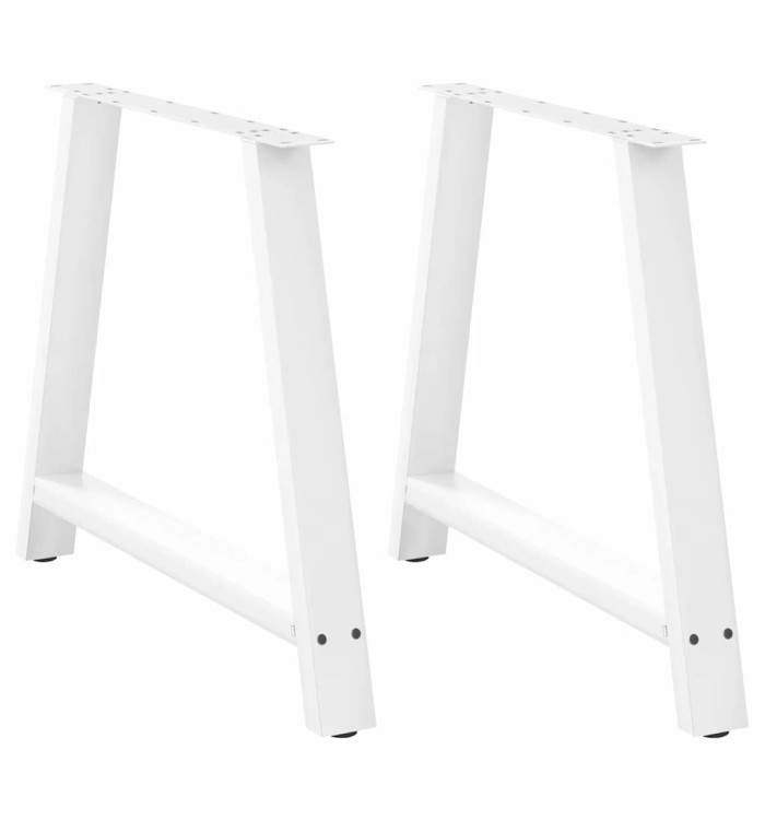 Pieds de table à manger en forme de A, 2 pièces, blanc, 100 x (72-73) cm, acier | Mobilier & Déco
