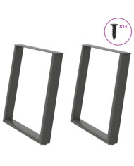Pieds de table à manger en U 2 pièces Anthracite 70 x (72-73) cm Acier | Mobilier & Déco