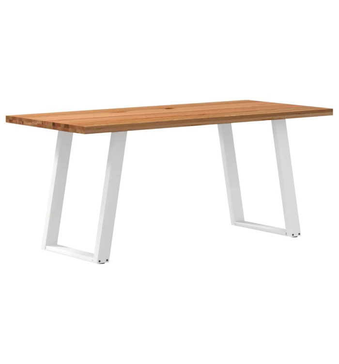 Table à manger marron clair bois de chêne massif rectangulaire | Mobilier & Déco