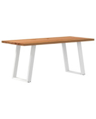 Table à manger marron clair bois de chêne massif rectangulaire | Mobilier & Déco