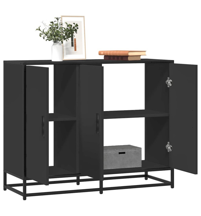 Buffet noir 94x35x76 cm bois d’ingénierie | Mobilier & Déco