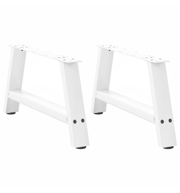 Pieds de table basse en forme de A, 2 pièces, blanc, 70 x (30-31) cm, acier | Mobilier & Déco