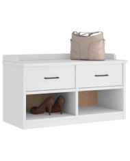 Banc de couloir SANDNES blanc 87x40x50 cm bois de pin massif | Mobilier & Déco