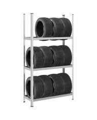 Étagère à pneus à 3 niveaux 2 pcs argenté 110x40x200 cm acier | Mobilier & Déco