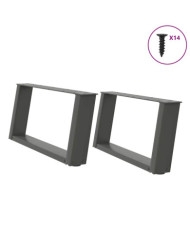 Pieds de table basse en U 2 pièces Anthracite 70 x (30-31) cm Acier | Mobilier & Déco