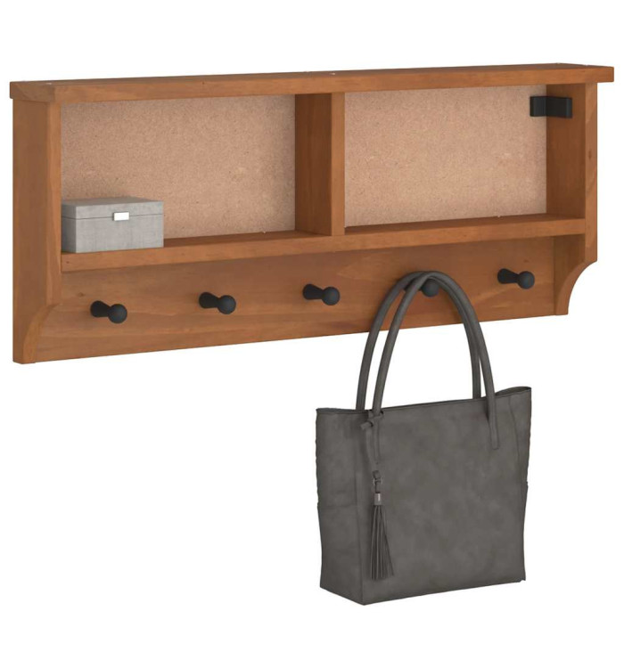 Porte-manteau mural SANDNES 87x12x35 cm bois massif pin | Mobilier & Déco