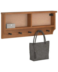 Porte-manteau mural SANDNES 87x12x35 cm bois massif pin | Mobilier & Déco