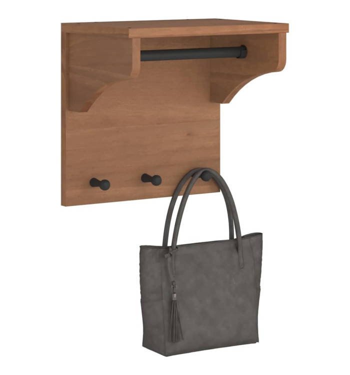Porte-manteau mural SANDNES 43x30x42 cm bois massif pin | Mobilier & Déco