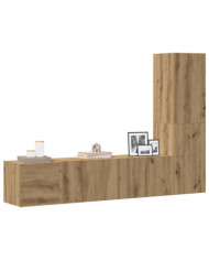 Meubles TV muraux 3 pcs chêne artisanal bois d'ingénierie | Mobilier & Déco