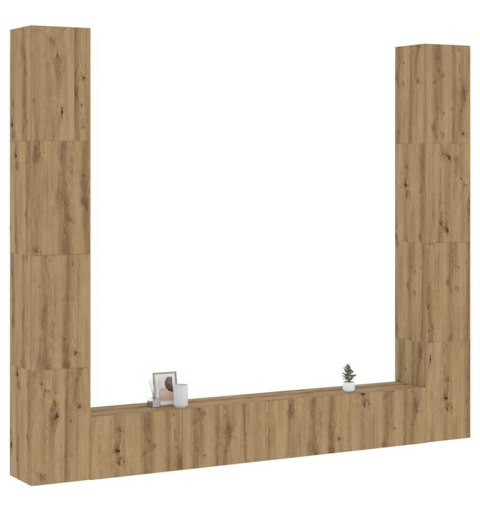 Meubles TV muraux 6 pcs chêne artisanal bois d'ingénierie | Mobilier & Déco