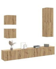 Ensemble de meuble TV mural 5 pcs chêne artisanal | Mobilier & Déco