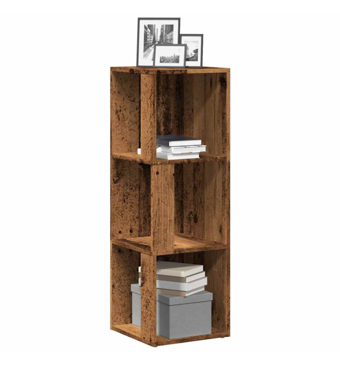 Armoire d'angle vieux bois 33x33x100 cm bois d'ingénierie | Mobilier & Déco