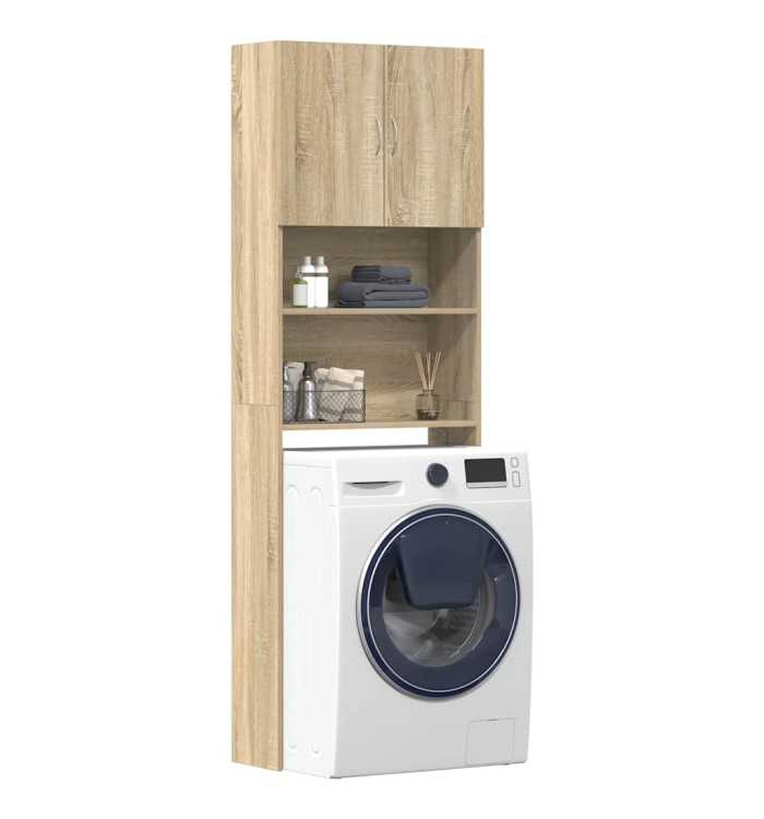Meuble de machine à laver chêne sonoma bois d'ingénierie | Mobilier & Déco