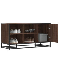 Banc à chaussures chêne marron bois d'ingénierie et métal | Mobilier & Déco