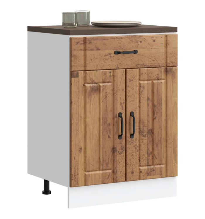 Armoire de cuisine Lucca vieux bois bois ingénierie | Mobilier & Déco