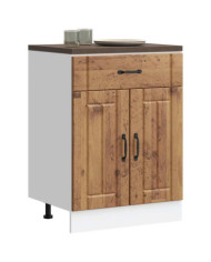 Armoire de cuisine Lucca vieux bois bois ingénierie | Mobilier & Déco