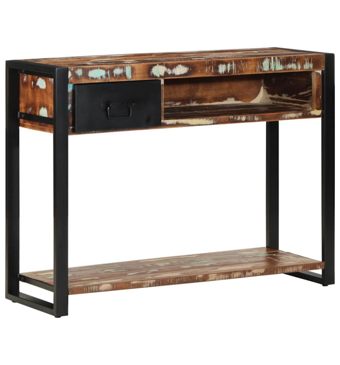 Table console multicolore 100x35x75 cm bois massif récupération | Mobilier & Déco