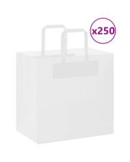 Sacs en papier 50 pcs avec poignées blanc 26x17x25 cm | Mobilier & Déco