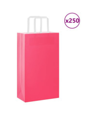 Sacs en papier 250 pcs avec poignées rose 21x11x36 cm | Mobilier & Déco