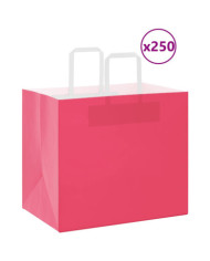 Sacs en papier 250 pcs avec poignées rose 32x22x28 cm | Mobilier & Déco