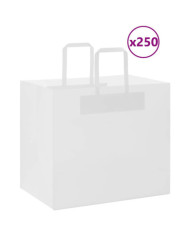 Sacs en papier 250 pcs avec poignées blanc 32x22x28 cm | Mobilier & Déco