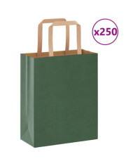 Sacs en papier Bags pcs avec poignées vert 18x8x22 cm | Mobilier & Déco