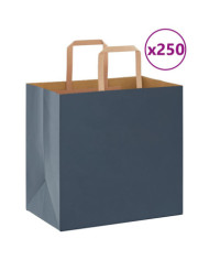 Sacs en papier 250 pcs avec poignées bleu 26x17x25 cm | Mobilier & Déco