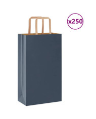 Sacs en papier 250 pcs avec poignées bleu 21x11x36 cm | Mobilier & Déco