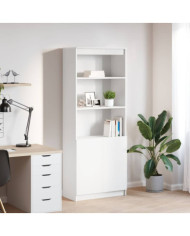 Buffet haut blanc 70x35x180 cm bois d'ingénierie | Mobilier & Déco