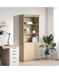 Buffet haut chêne sonoma 70x35x180 cm bois d'ingénierie | Mobilier & Déco