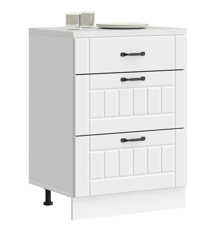 Armoire de cuisine Lucca blanc bois d'ingénierie | Mobilier & Déco