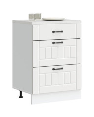Armoire de cuisine Lucca blanc bois d'ingénierie | Mobilier & Déco