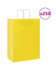 Sacs en papier 250 pcs avec poignées jaune 32x17x44 cm | Mobilier & Déco