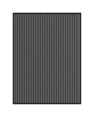 Paillasson noir et gris à rayures 90x120 cm | Mobilier & Déco