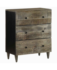 Buffet gris clair 60x33,5x75 cm bois de manguier massif | Mobilier & Déco