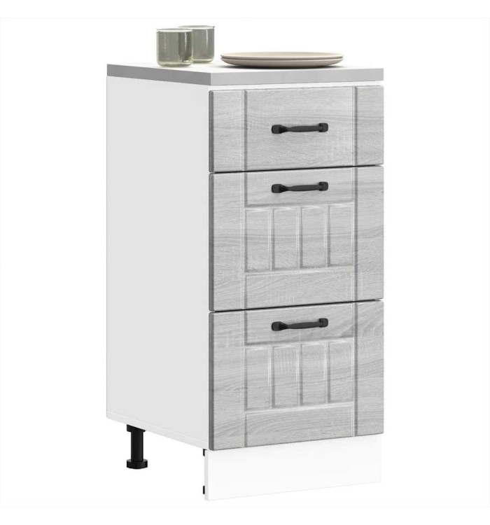 Armoire de cuisine Lucca sonoma gris bois ingénierie | Mobilier & Déco