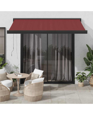 Auvent rétractable automatique bordeaux 300x250 cm | Mobilier & Déco