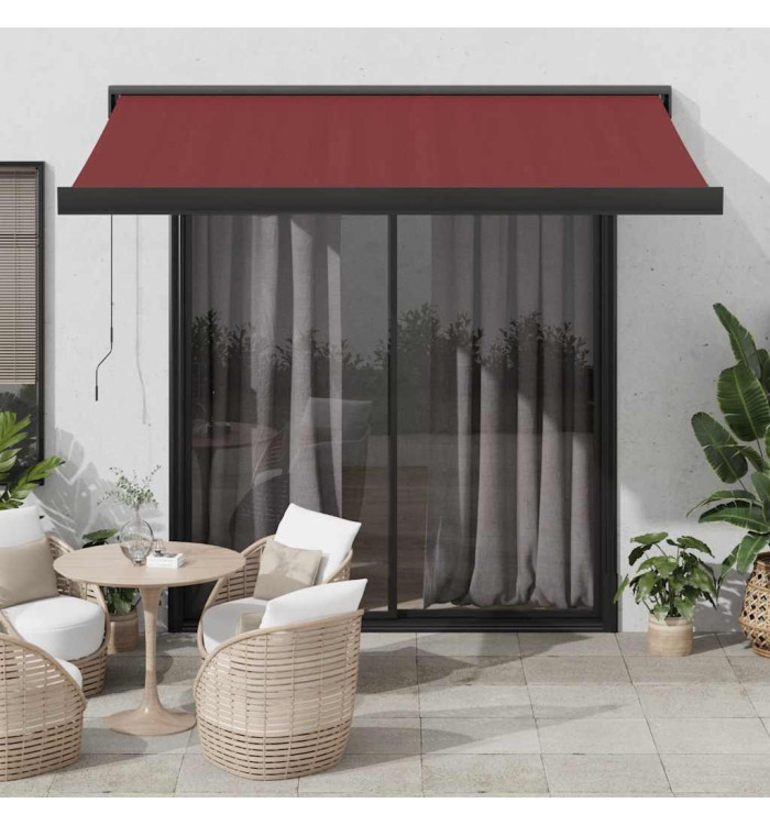 Auvent rétractable automatique bordeaux 300x250 cm | Mobilier & Déco