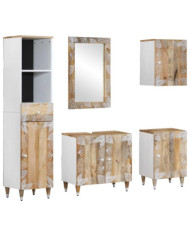 Ensemble de meubles de salle de bain 5 pcs bois manguier massif | Mobilier & Déco