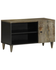 Meuble TV gris clair 80x31,5x46 cm bois massif de manguier | Mobilier & Déco