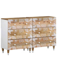 Buffets 2 pcs 60x33,5x75 cm bois de manguier massif | Mobilier & Déco
