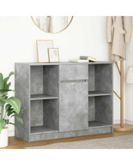 Buffet avec tiroir gris béton 101x35x76 cm bois d'ingénierie | Mobilier & Déco