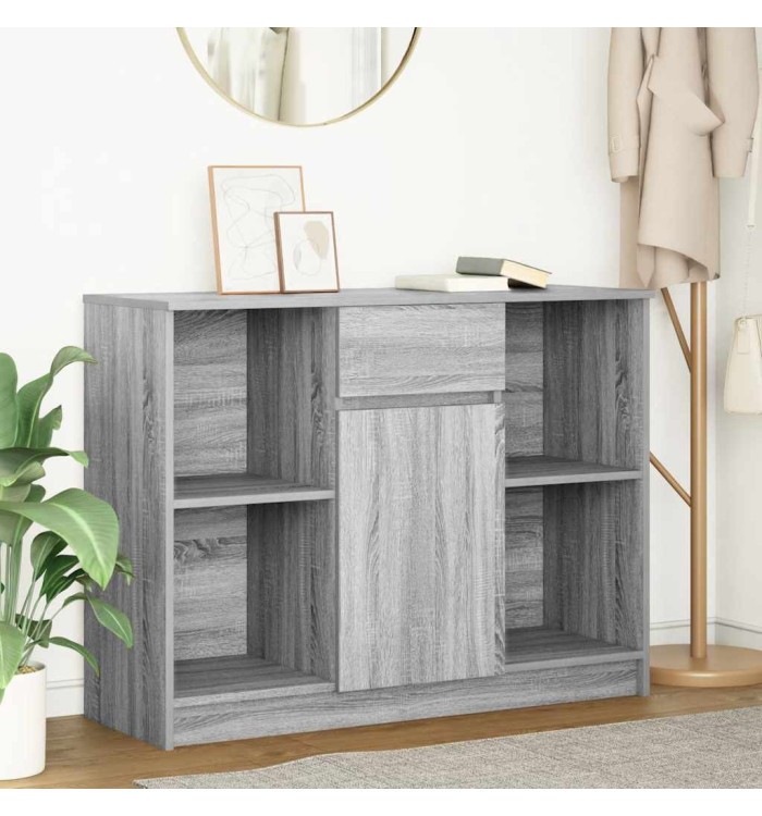 Buffet avec tiroir sonoma gris 101x35x76 cm bois d'ingénierie | Mobilier & Déco