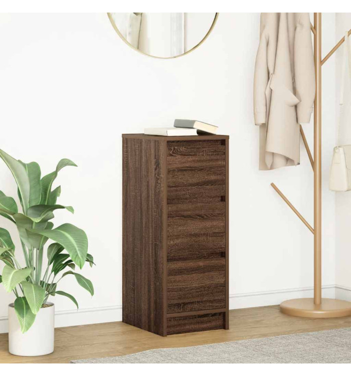 Buffet chêne marron 29,5x34x76 cm bois d'ingénierie | Mobilier & Déco