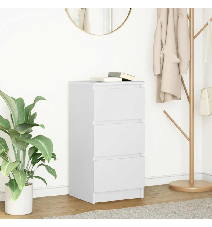 Buffet blanc 37,5x35x76 cm bois d'ingénierie | Mobilier & Déco